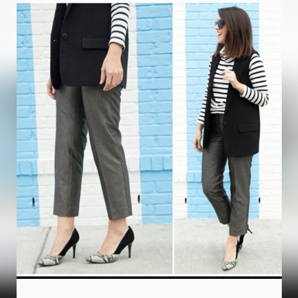 J Crew Metallic Skimmer Ankle crop pants